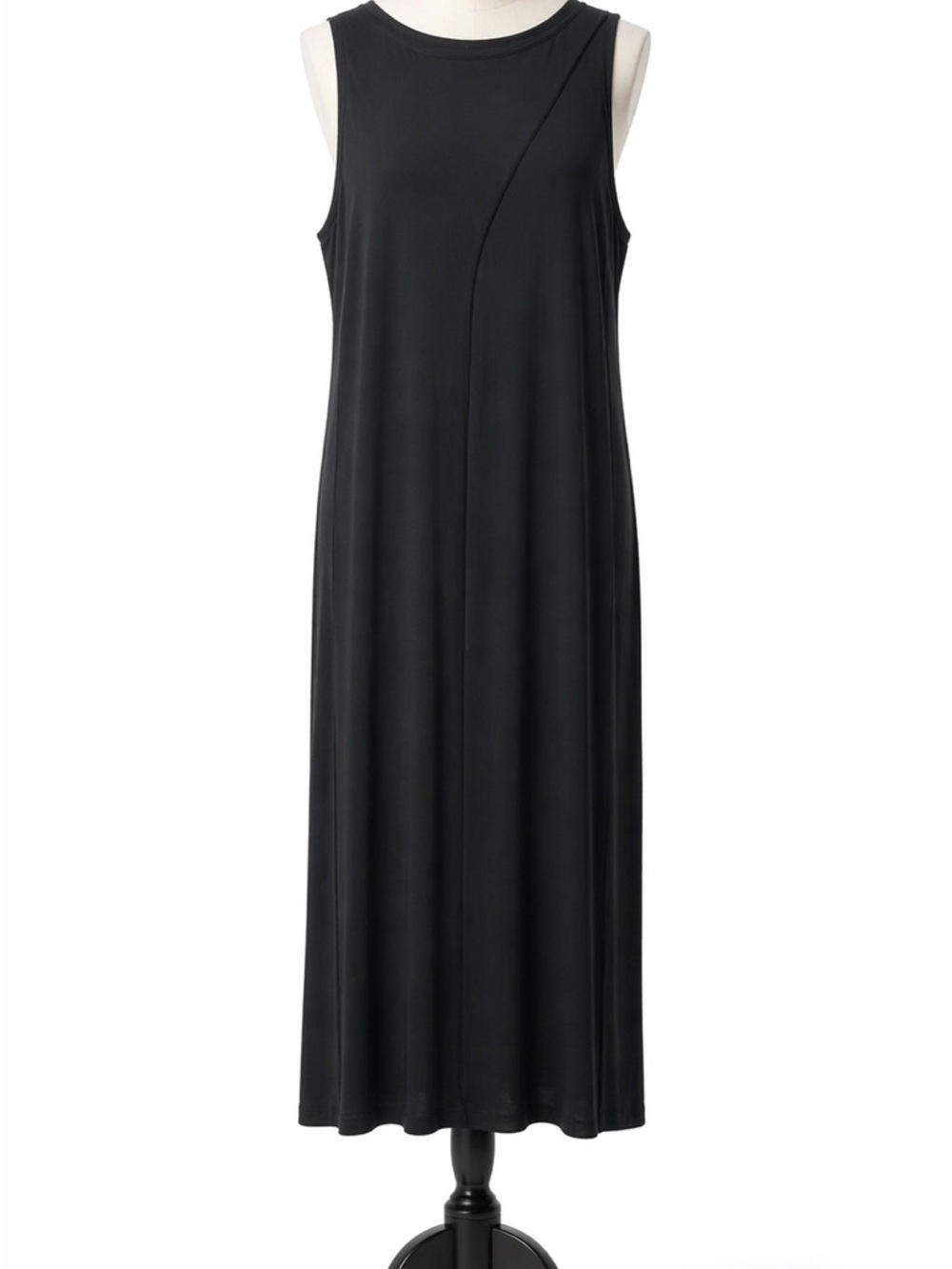-COS BLACK SPANDEX MAXI ARM HOLD DRESS.LARGE.